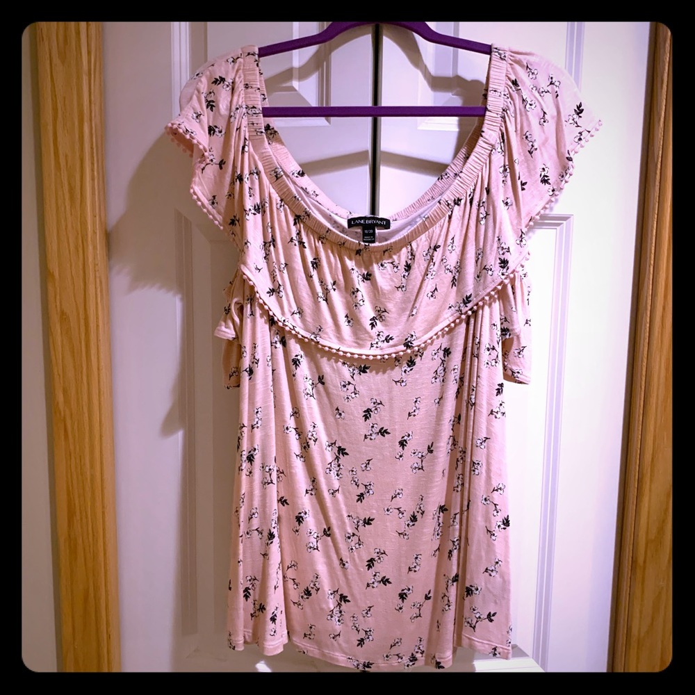 NWOT plus-size pink cold shoulder top, size 18/20